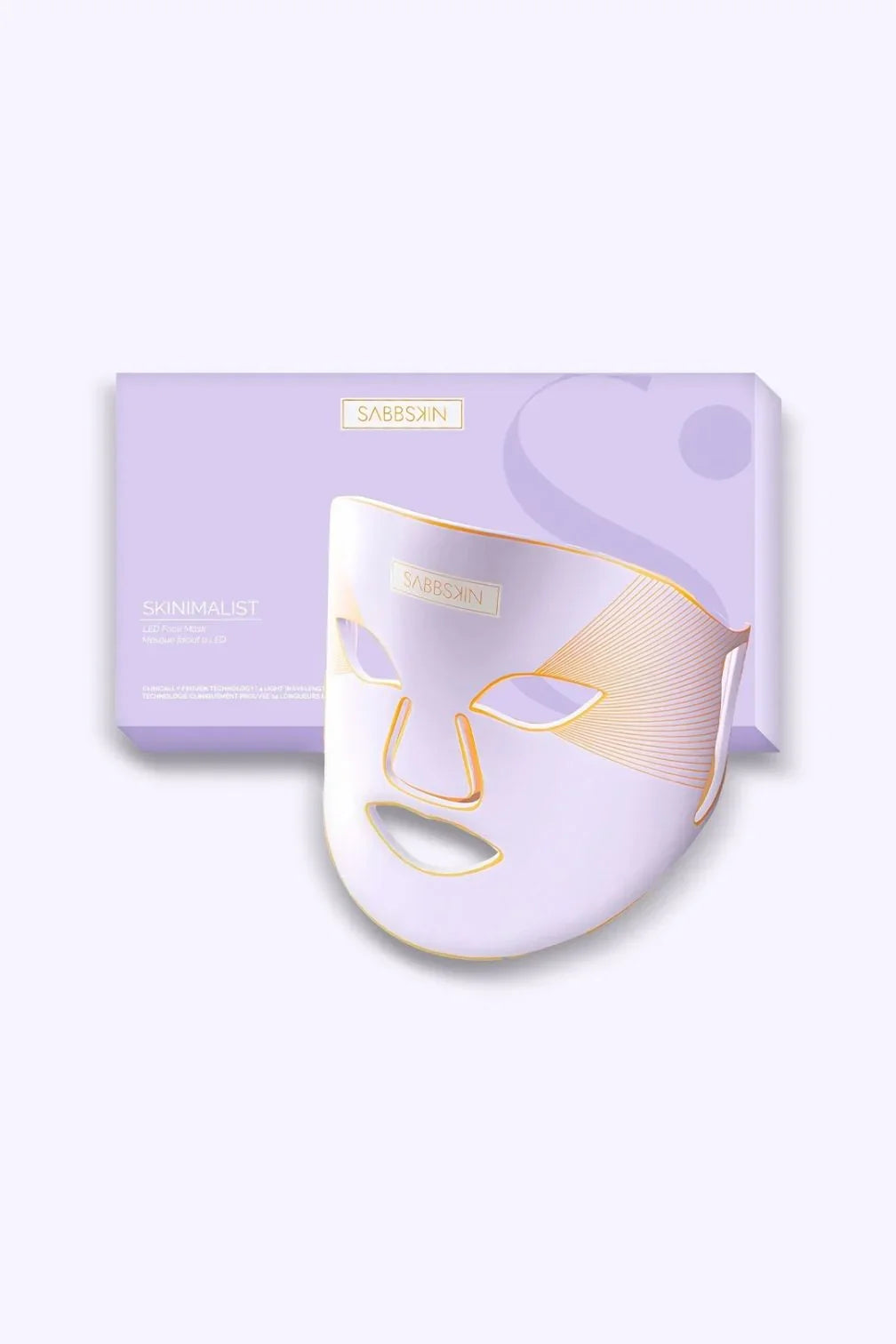 SABBSKIN SKINIMALIST LED facial mask with purple box, skincare beauty product